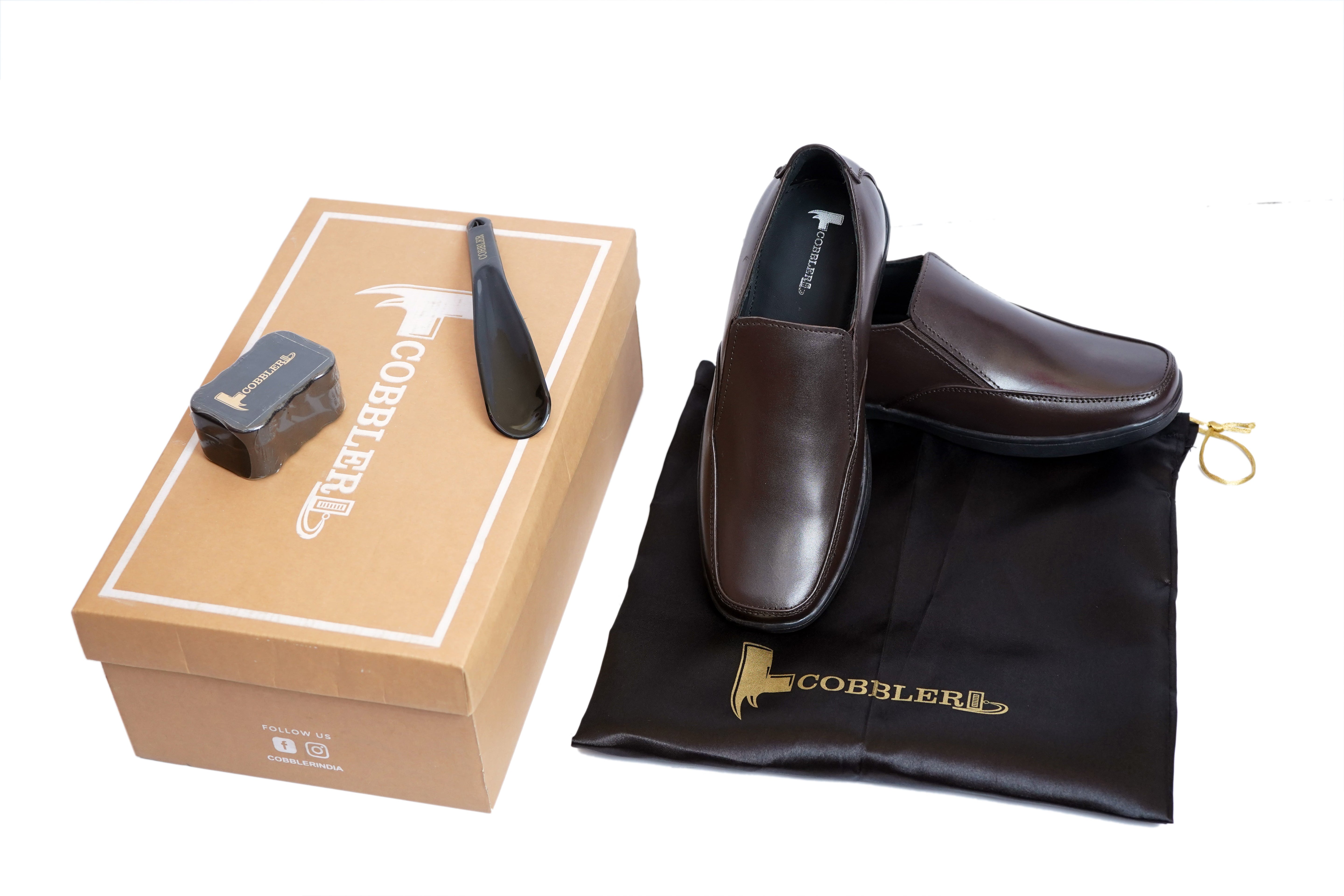 Cobbler India Classic Men’s Brown Shoes - Comfort & Style for Every Event