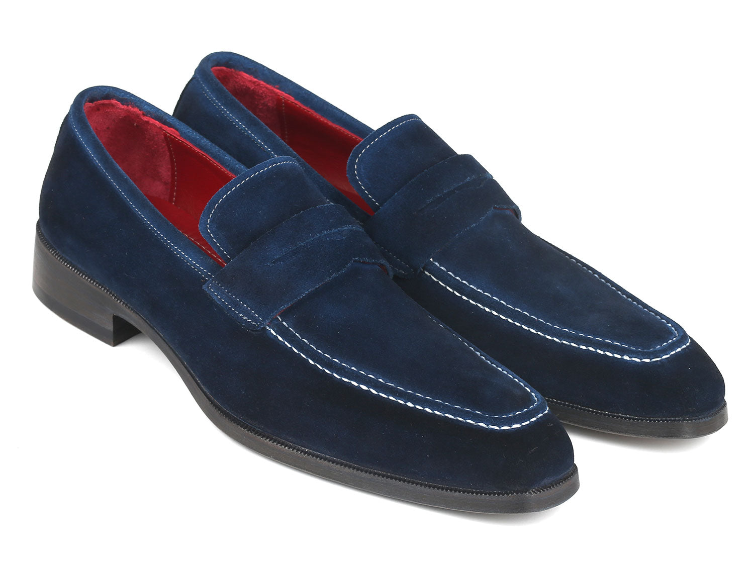Cobbler India Men's Penny Loafers Navy Suede