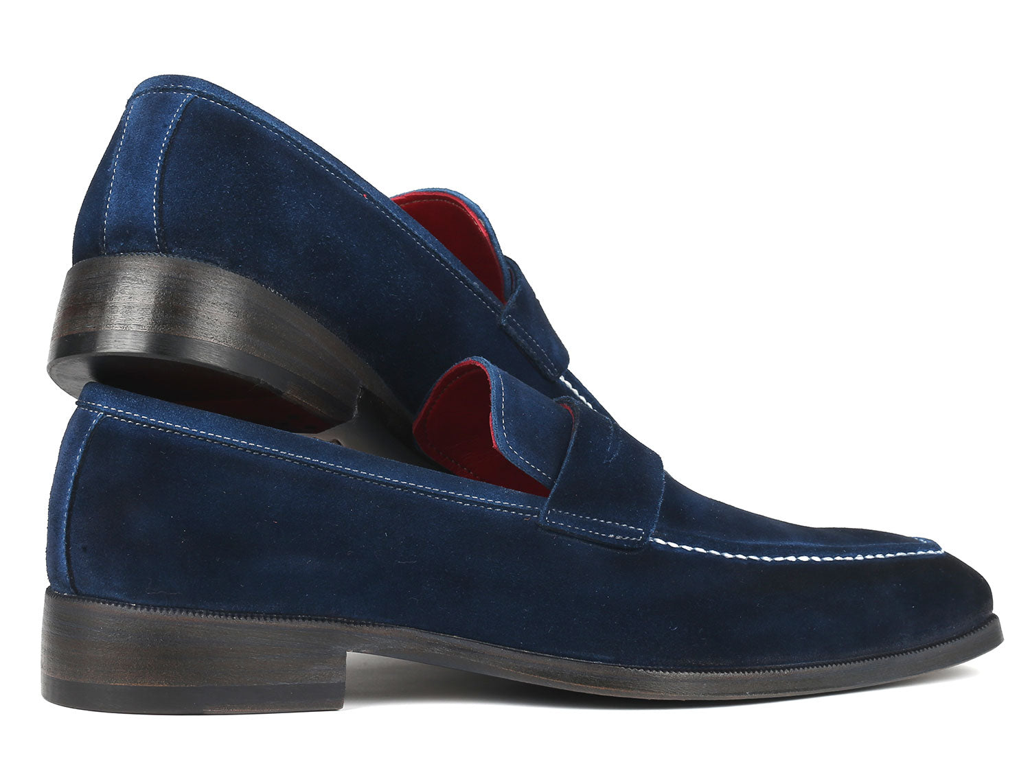 Cobbler India Men's Penny Loafers Navy Suede