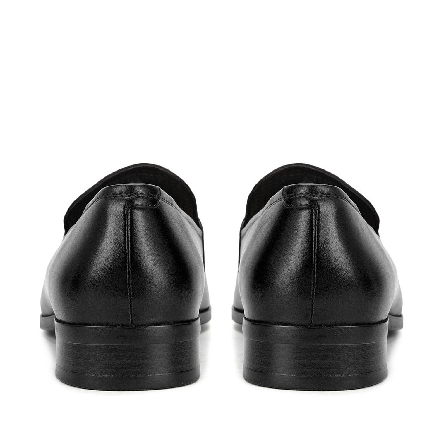 Cobbler India Black Matte Textured Leather Loafers