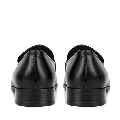Cobbler India Black Matte Textured Leather Loafers