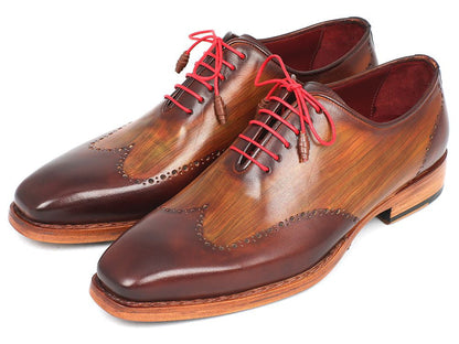 Cobbler India Men's Wingtip Oxford Goodyear Welt Brown & Camel
