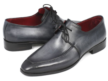 Cobbler India Gray & Black Apron Derby Shoes For Men