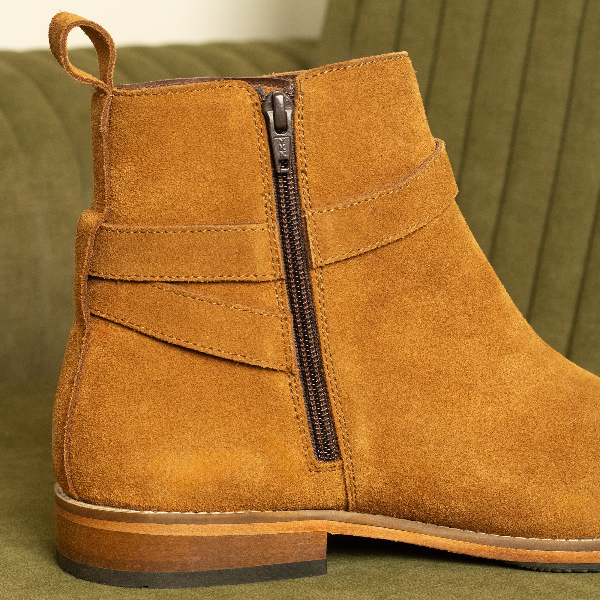 Cobbler India Alon Jodhpur Boots – Handcrafted Tan Suede Leather Boots for Men