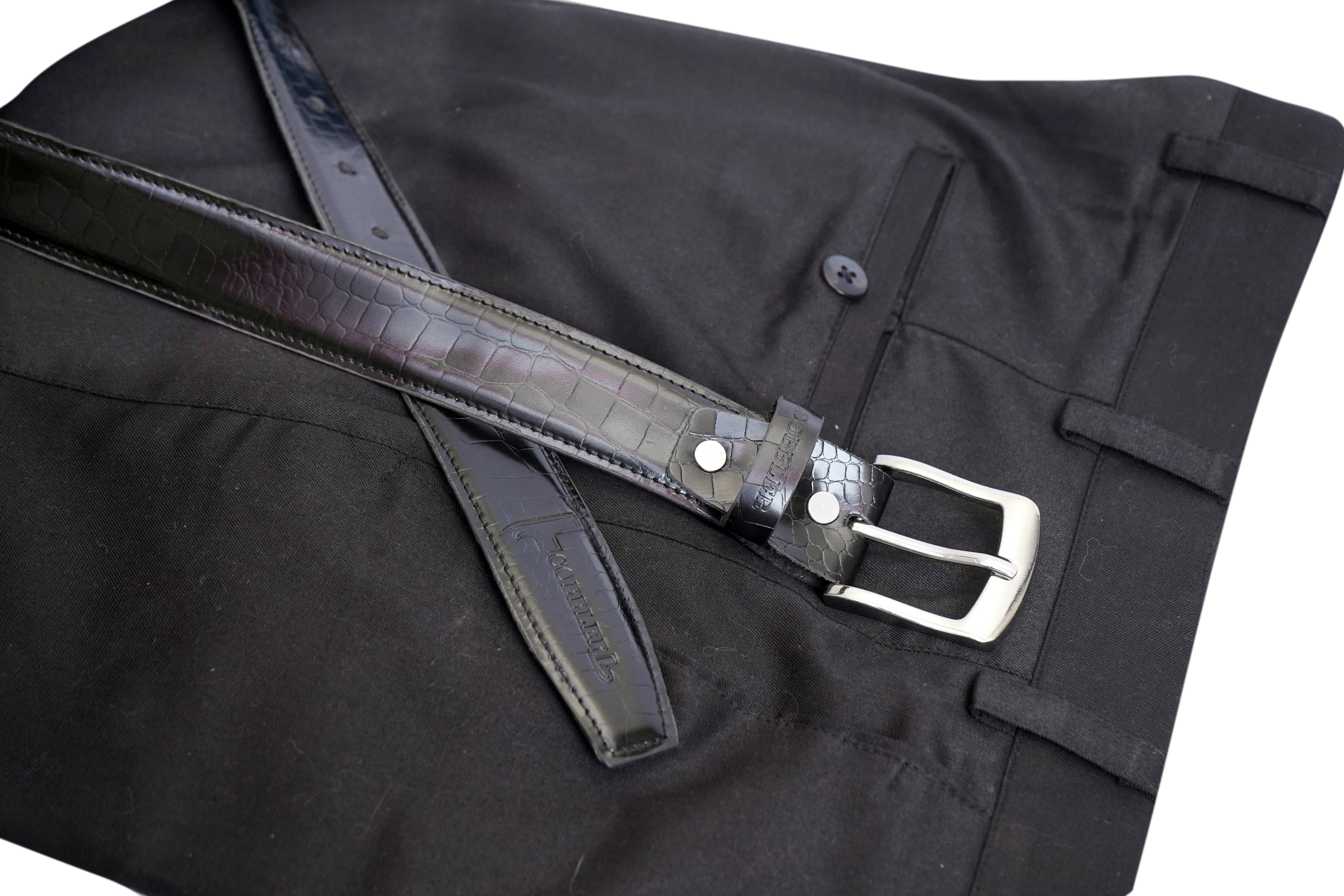 Cobbler India Men’s Sleek Leather Belt – Stylish, Durable & Adjustable