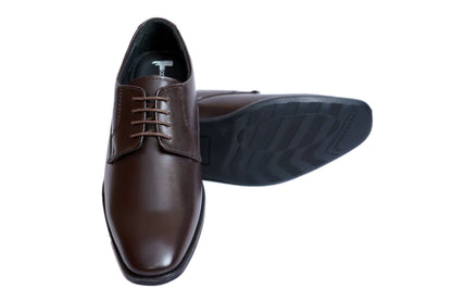 Cobbler India Men's Brown Leather Derbies – Premium Formal & Business Footwear