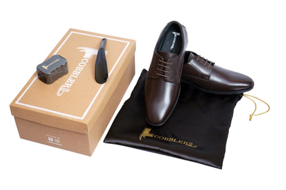 Cobbler India Men's Brown Leather Derbies – Premium Formal & Business Footwear