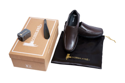 Cobbler India Men’s Office Shoes – Premium Brown Formal Loafers for All-Day Wear
