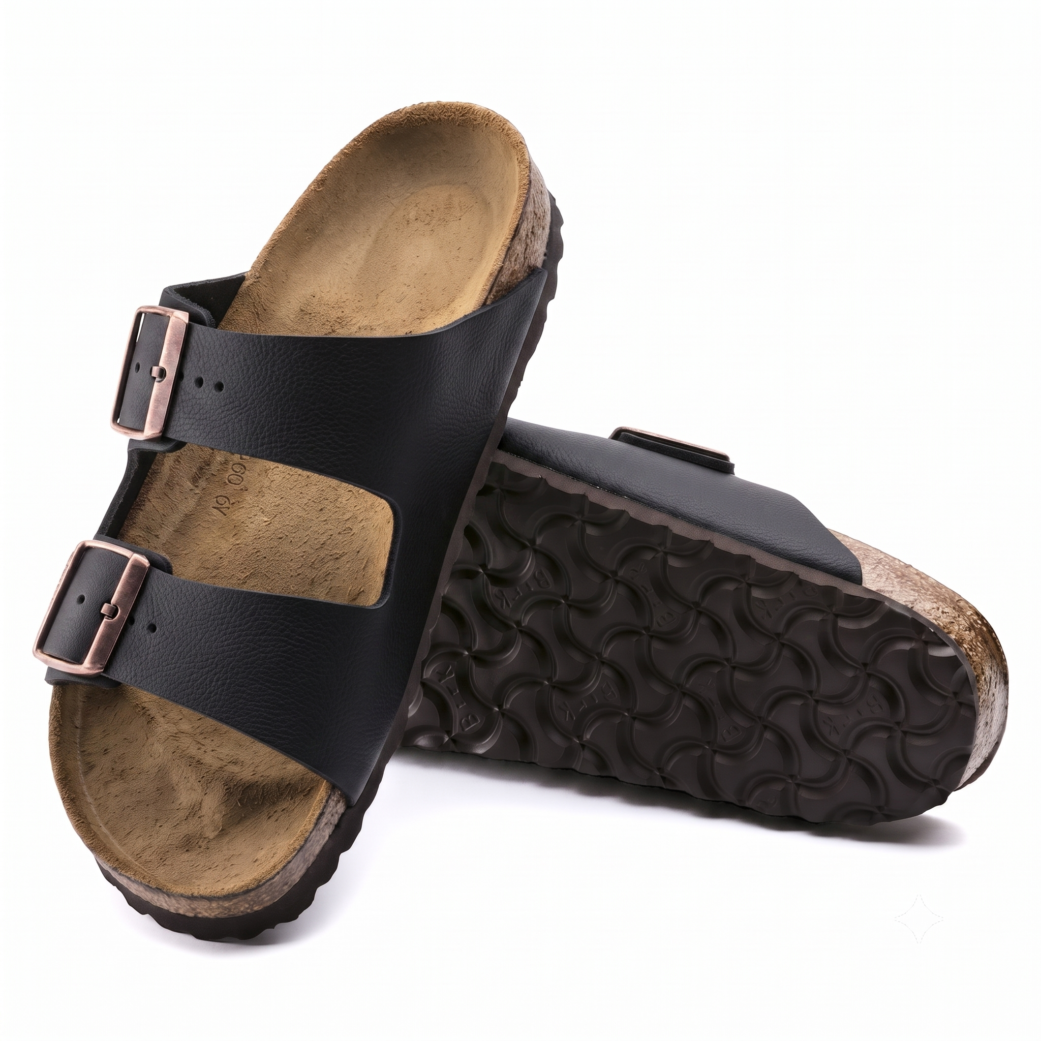 Premium Two-Strap Cork Footbed Slip-On Sandals