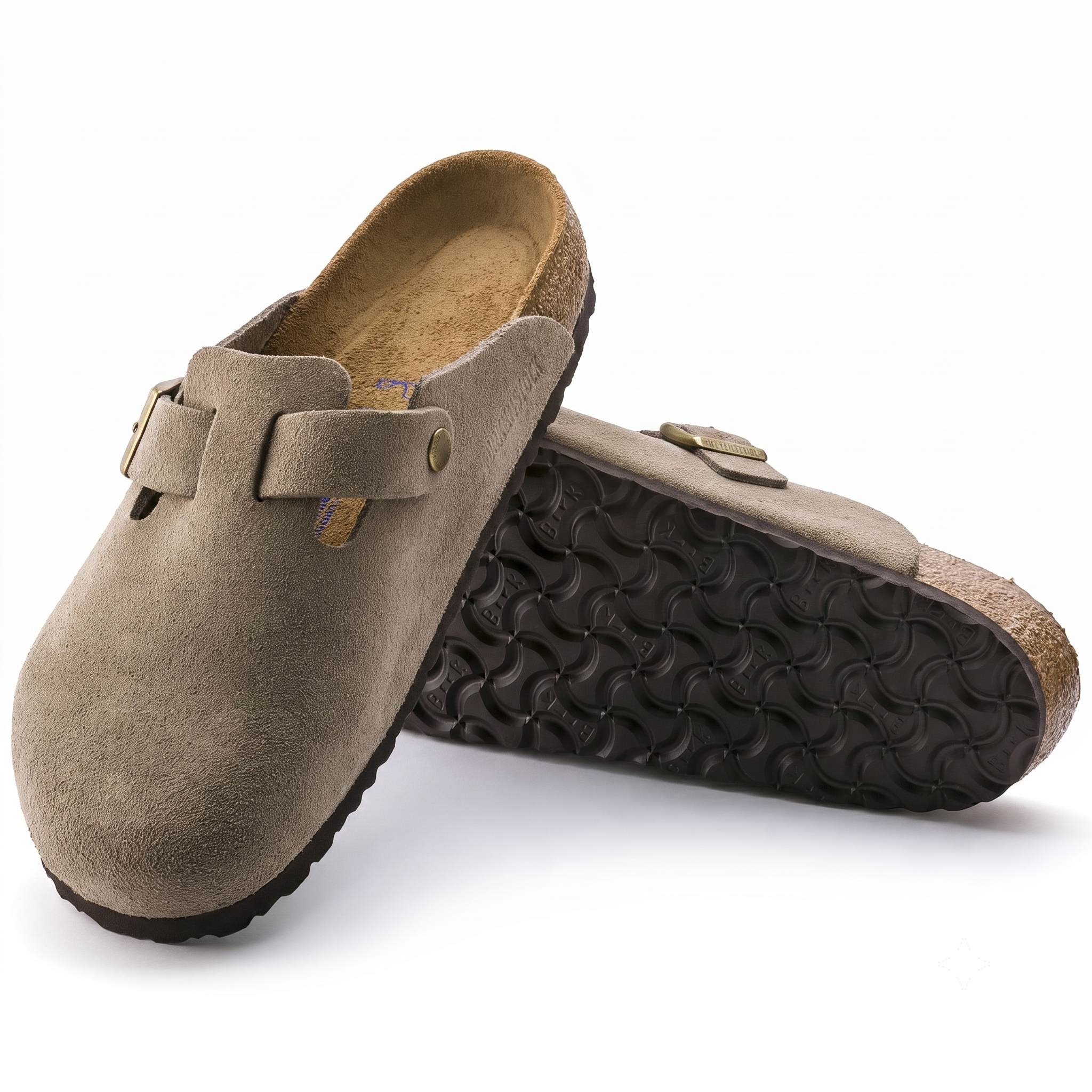 Premium Suede Cork Footbed Slip-On Clogs