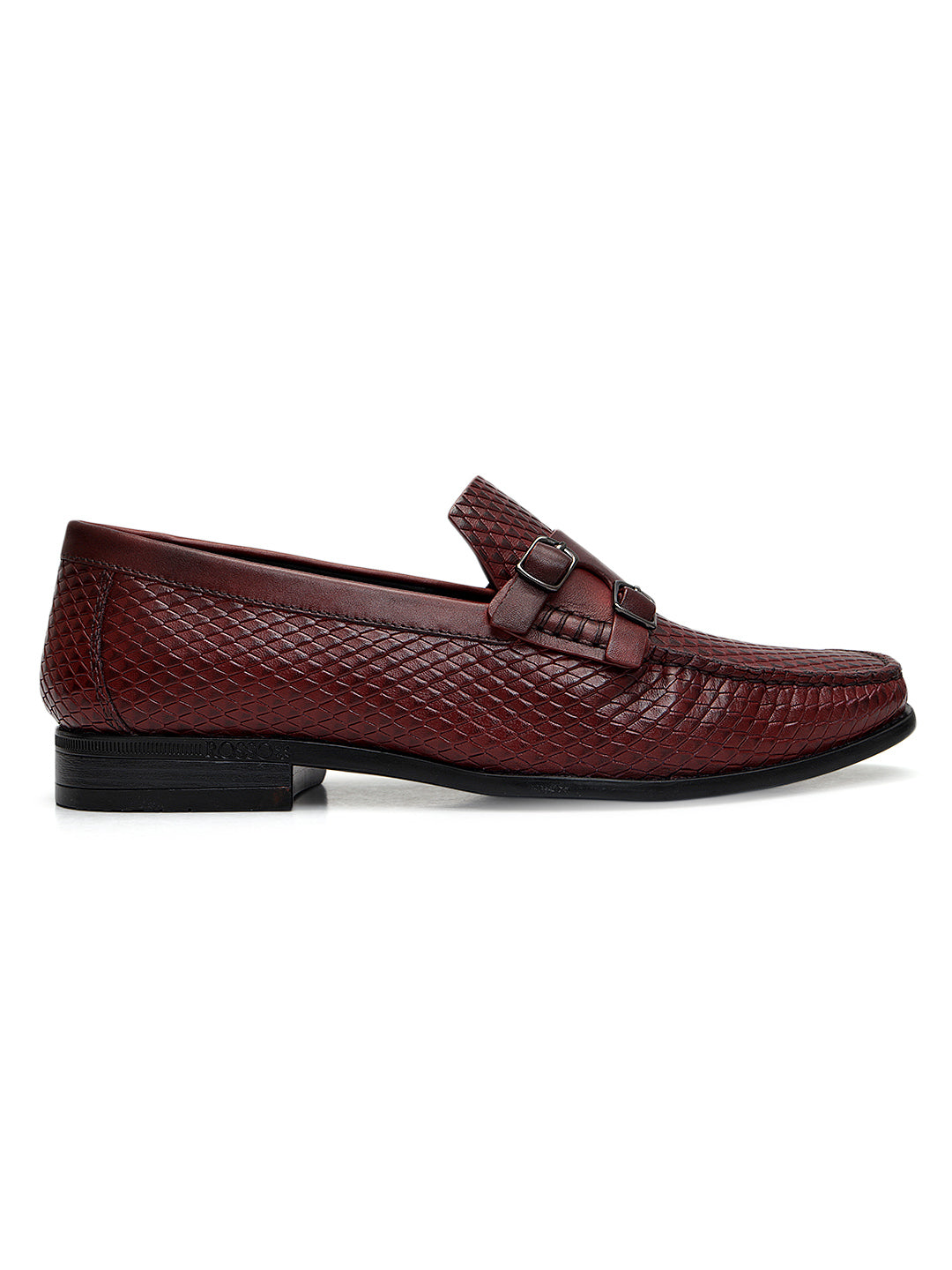 Cobbler India Burgundy Dual-Buckle Loafers