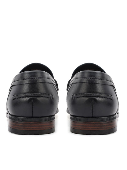 Cobbler India Blue Leather Loafers With Panel On Top