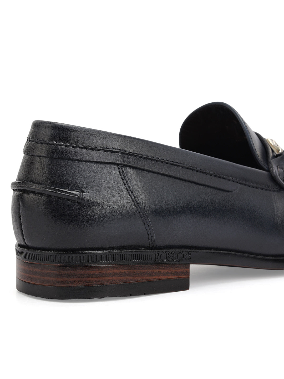 Cobbler India Blue Leather Loafers With Panel On Top