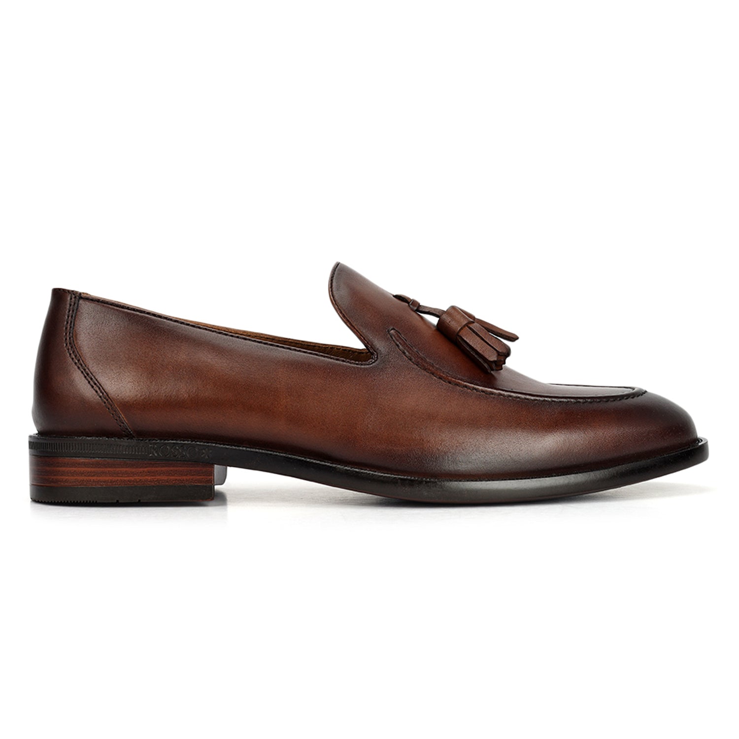 Cobbler India Brown Leather Loafers With Tassels