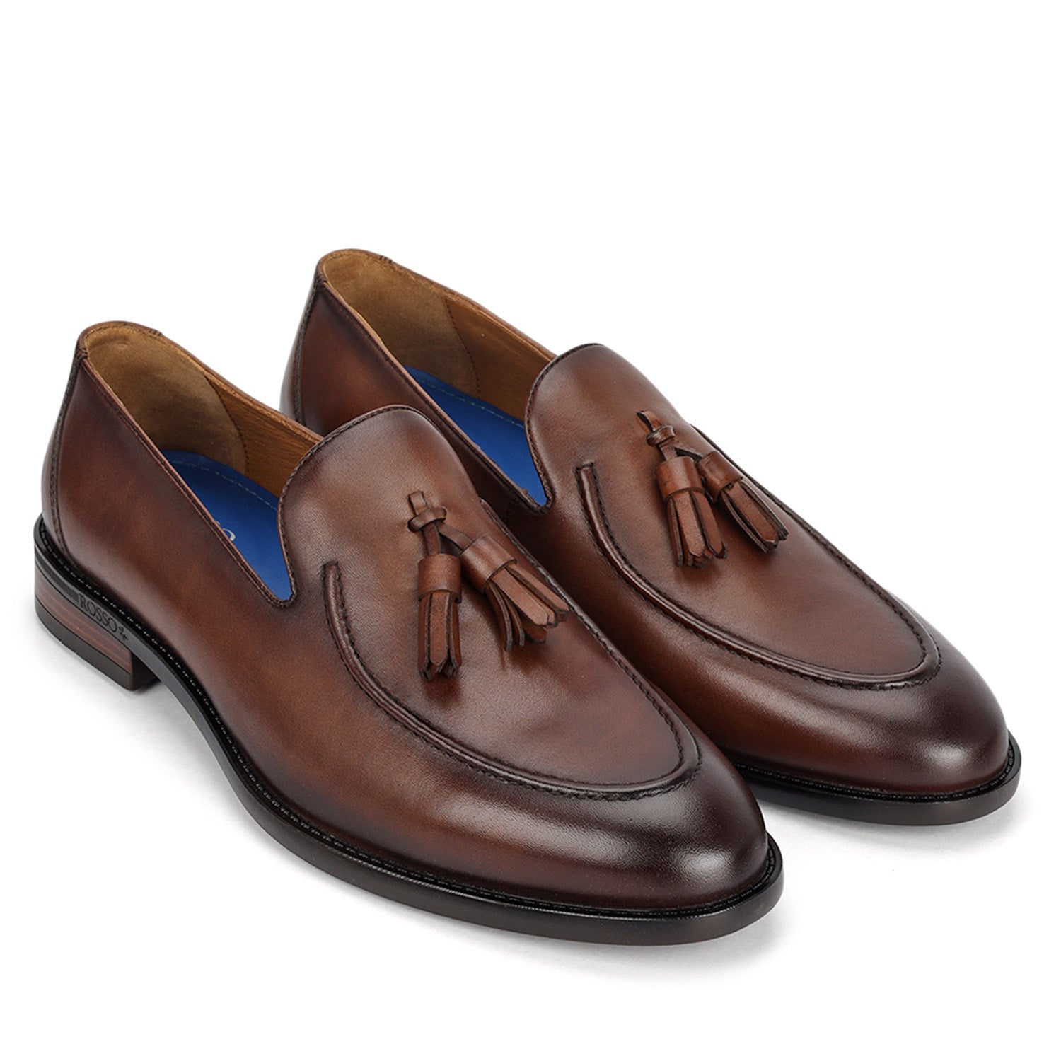 Cobbler India Brown Leather Loafers With Tassels
