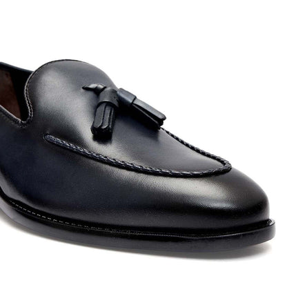 Cobbler India Blue Loafers With Tassels