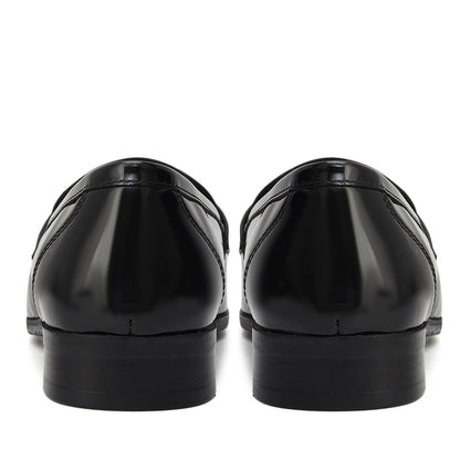 Cobbler India Black Croco Trim Loafers