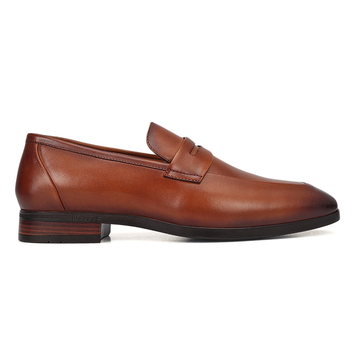 Cobbler India Tan Leather Loafers With Panel