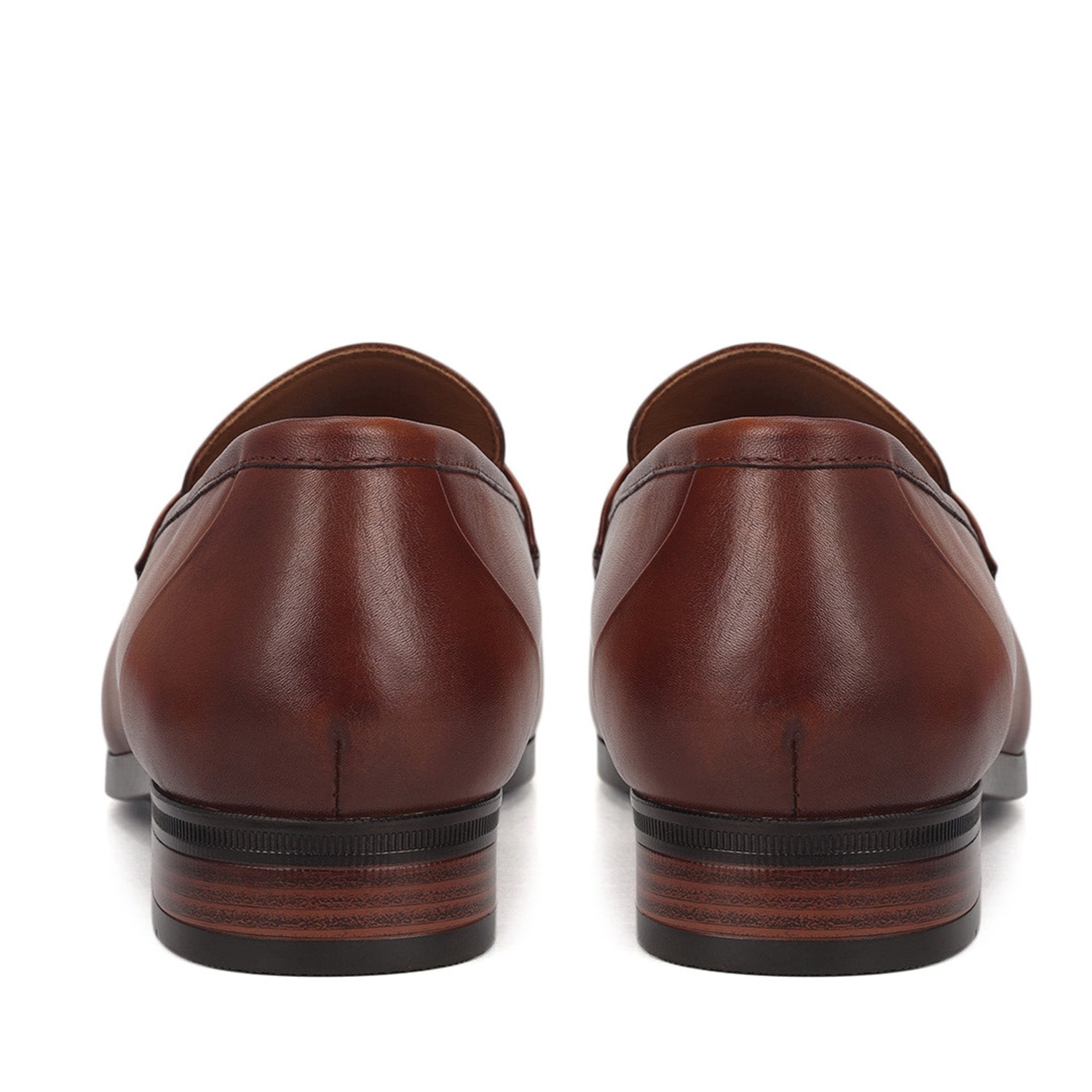 Cobbler India Tan Leather Loafers With Panel