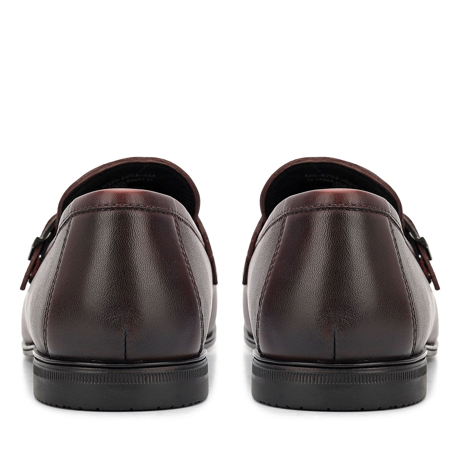 Cobbler India Burgundy Leather Loafers With Buckle Detail
