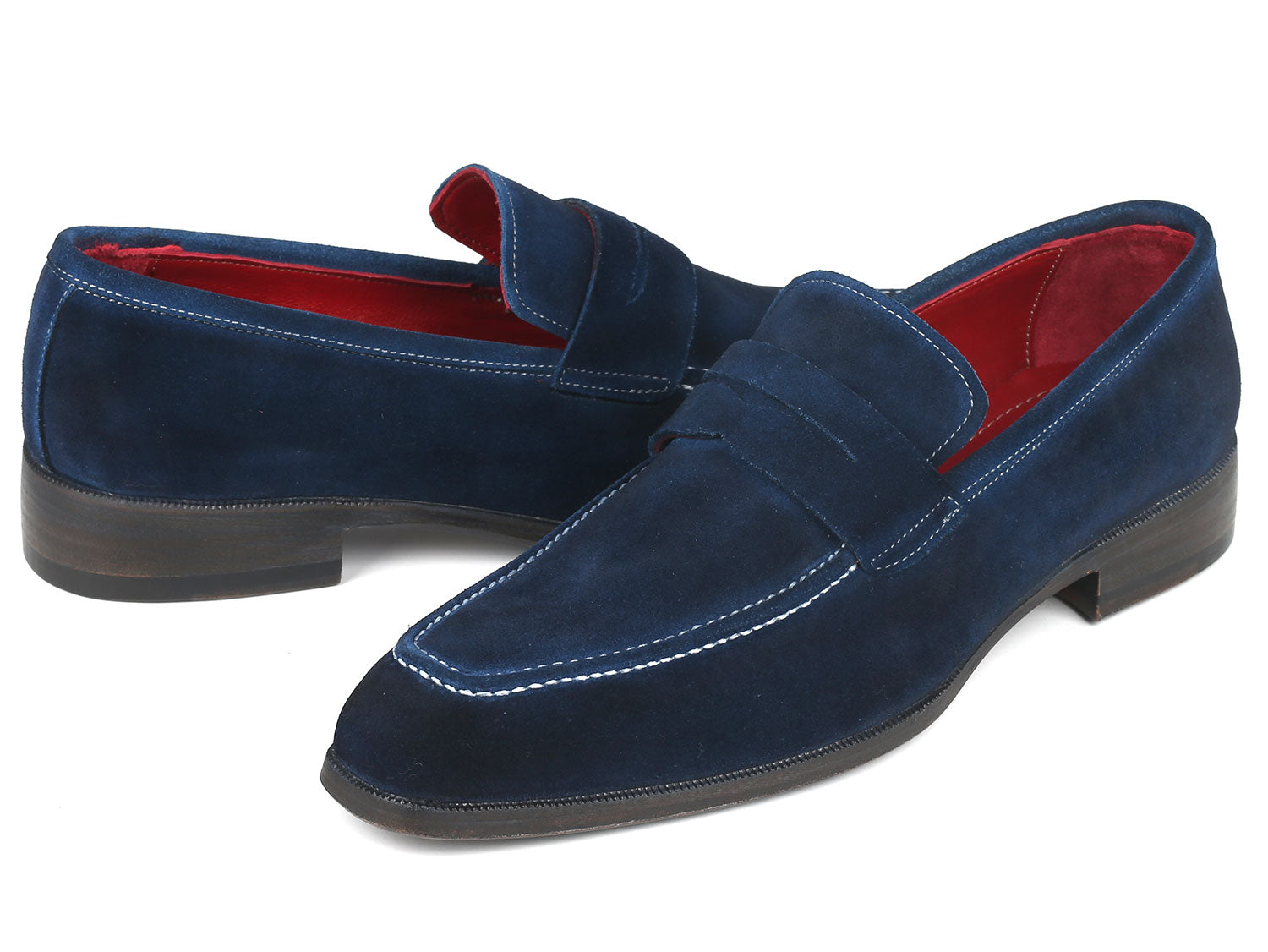 Cobbler India Men's Penny Loafers Navy Suede