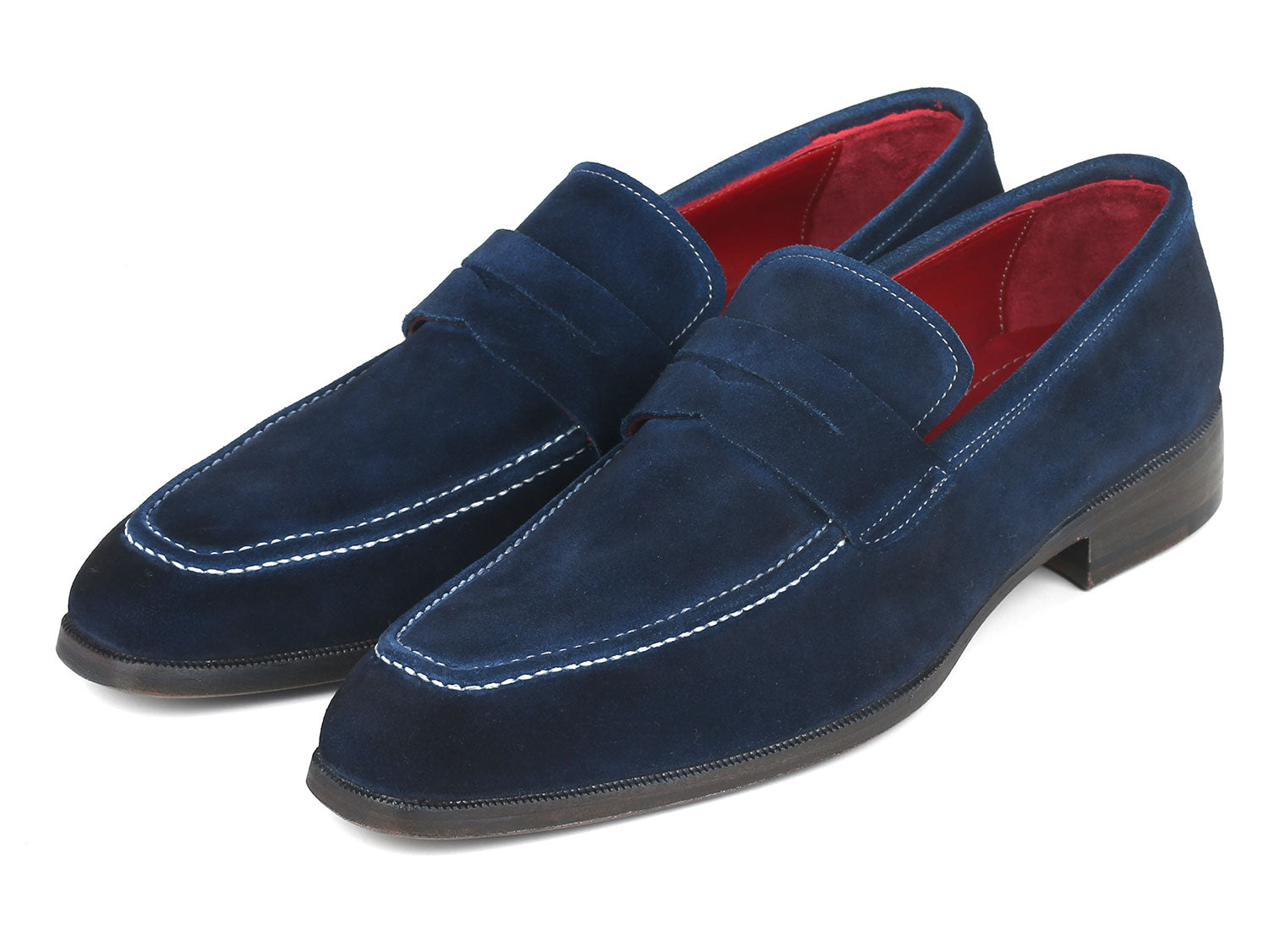 Cobbler India Men's Penny Loafers Navy Suede