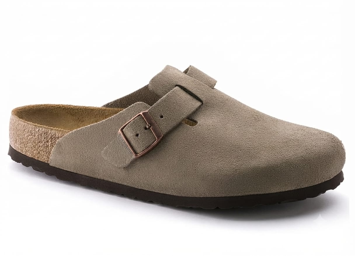 Premium Suede Cork Footbed Slip-On Clogs