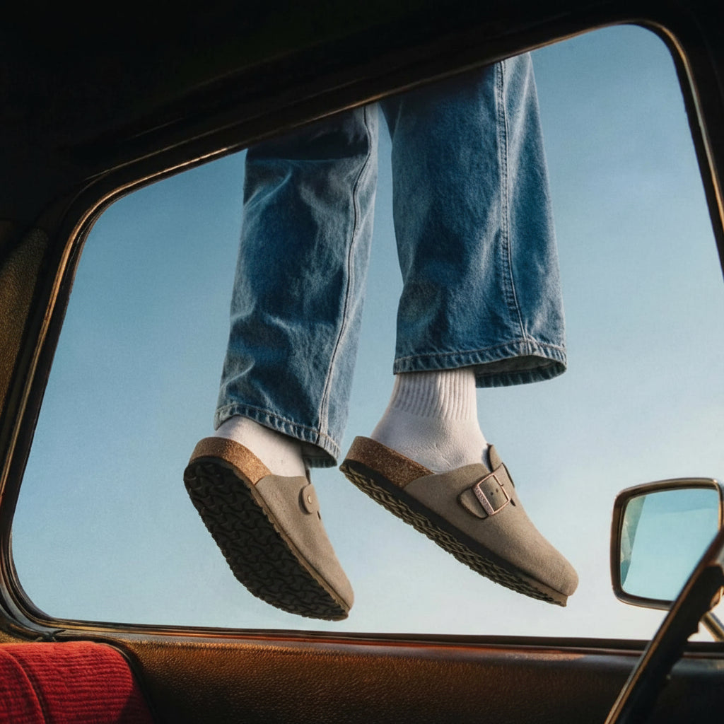 Premium Suede Cork Footbed Slip-On Clogs