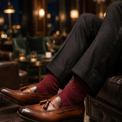 The House Of Cobbler Hand-Painted Brown Tassel Loafers for Men – Premium Dress Shoes